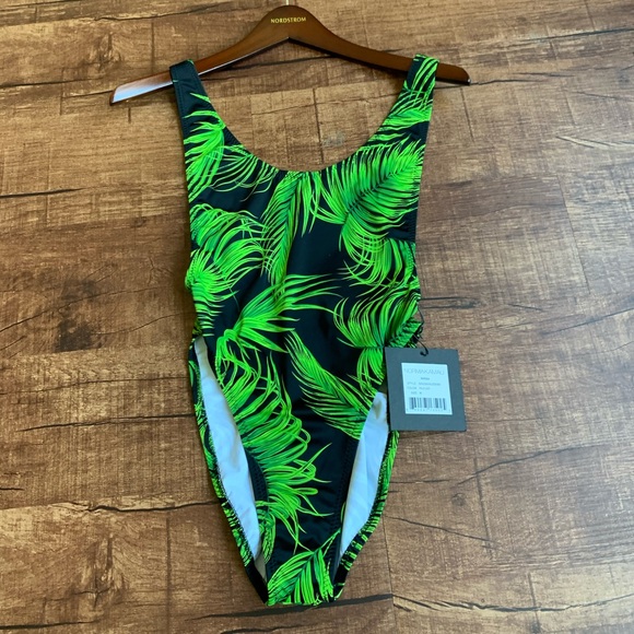 🇺🇸🇺🇸Norma Kamali MARISSA palm leaf size M swimwear - Picture 3 of 13
